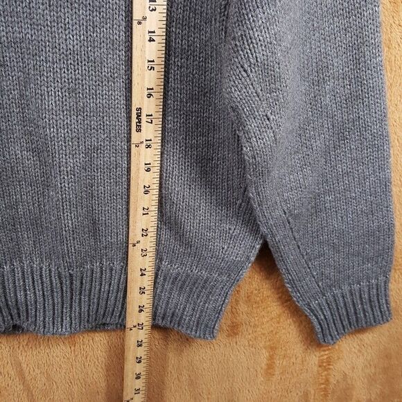 LEMAIRE Sweater Mens Small Gray Pullover Boxy Chunky Knit Wool Alpaca $895 - Picture 8 of 9